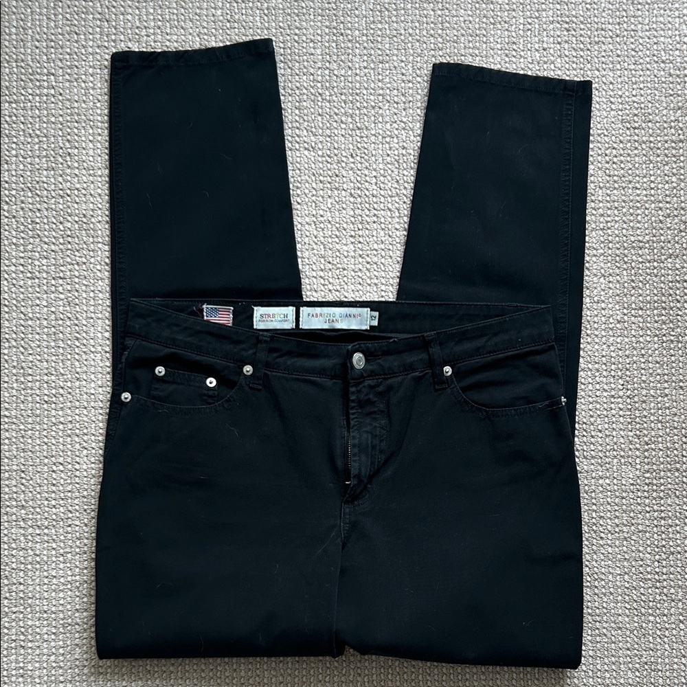 Fabrizio Gianni Black Straight Leg Jeans
